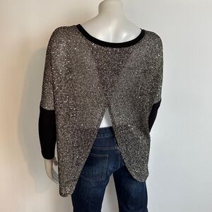 Joseph Ribkoff - sequin open/split back top with 3/4 sleeves. Size 8